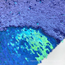 Полиэстер сетчатая вышивка обратимая двух сторона блесток ткани